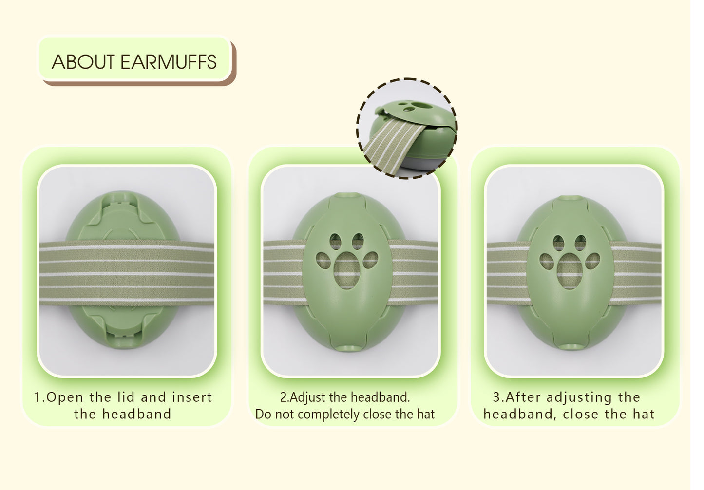 Baby Ear Muffs Noise Blocking for Infants, Prettyish Hearing Protection Earmuffs for Sleep, Music, Games,Travel (Green)