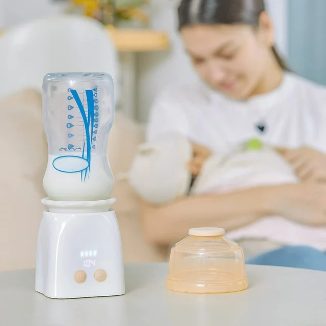 Portable Baby Bottle Warmer, BabyBond Breastmilk Warmer for Travel, Fast Milk Heating Rechargeable Bottle Warmer Cordless with 4 Bottle Adapters