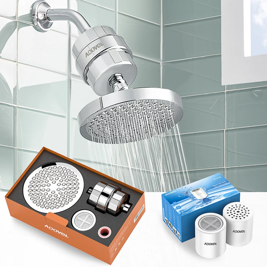 High Output Shower Head and Hard Water Filter for Bathroom, 15 Stage Shower Filter Removes Chlorine & Harmful Substances