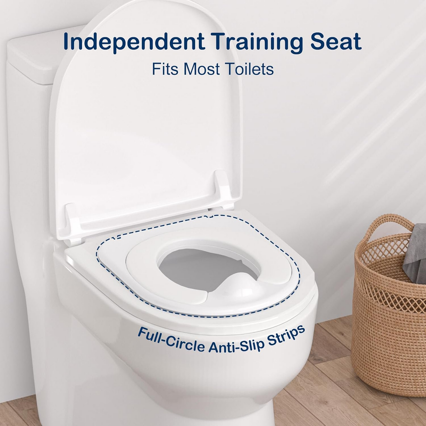 2-In-1 Toddler Potty Training Toilet - Larger Potty Chair & Detachable Training Seat for Boys & Girls Ages 1-3 with Flushing Sound, Wipes Storage, Toilet Paper Holder - Grey