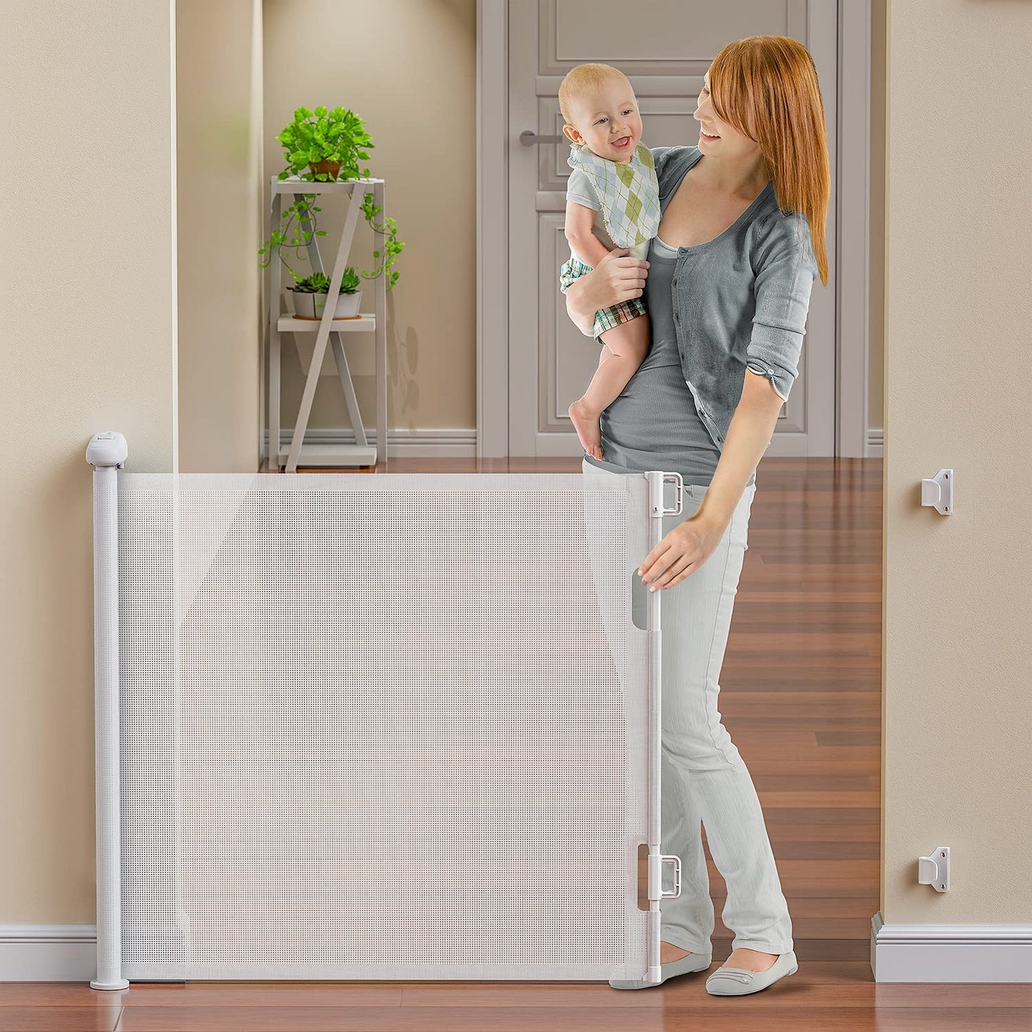 Retractable Baby Gates, BabyBond Baby Gate for Stairs Extra Wide 59” X 33” Tall for Kids or Pets Indoor and Outdoor Dog Gates for Doorways, Stairs, Hallways