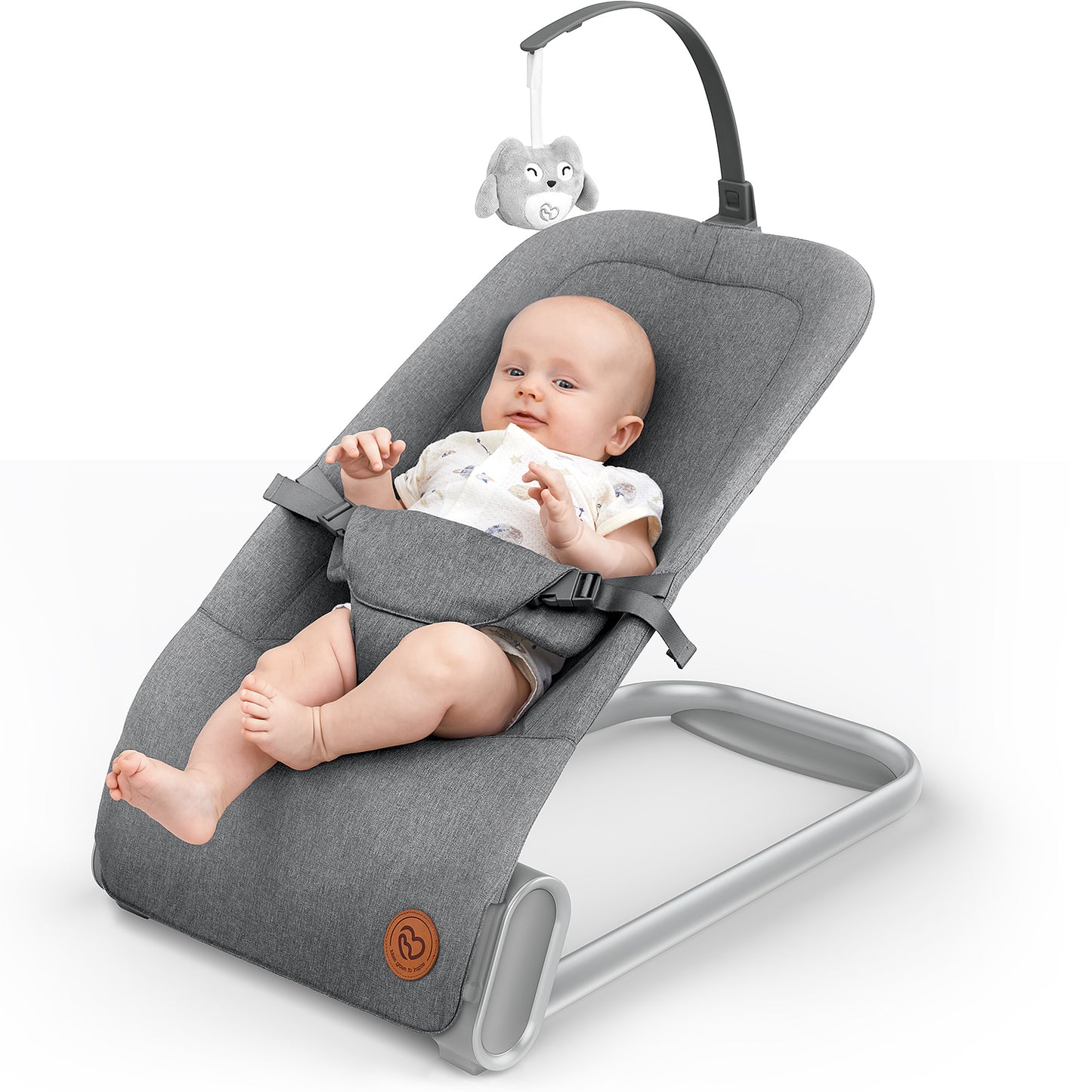 Baby Bouncer Seat for Infants, BabyBond Baby Bouncer with Sturdy Base, Portable Bouncer for Babies with Soothing Vibrations