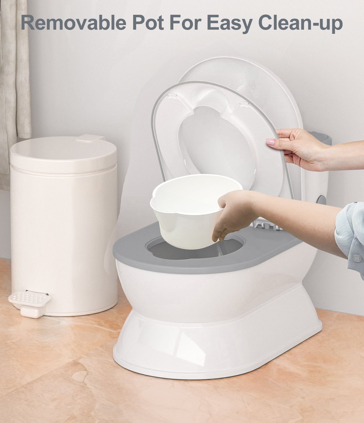 Realistic Baby Potty Training Toilet for Kids and Toddlers w/ Flushing Sounds, Splash Guard