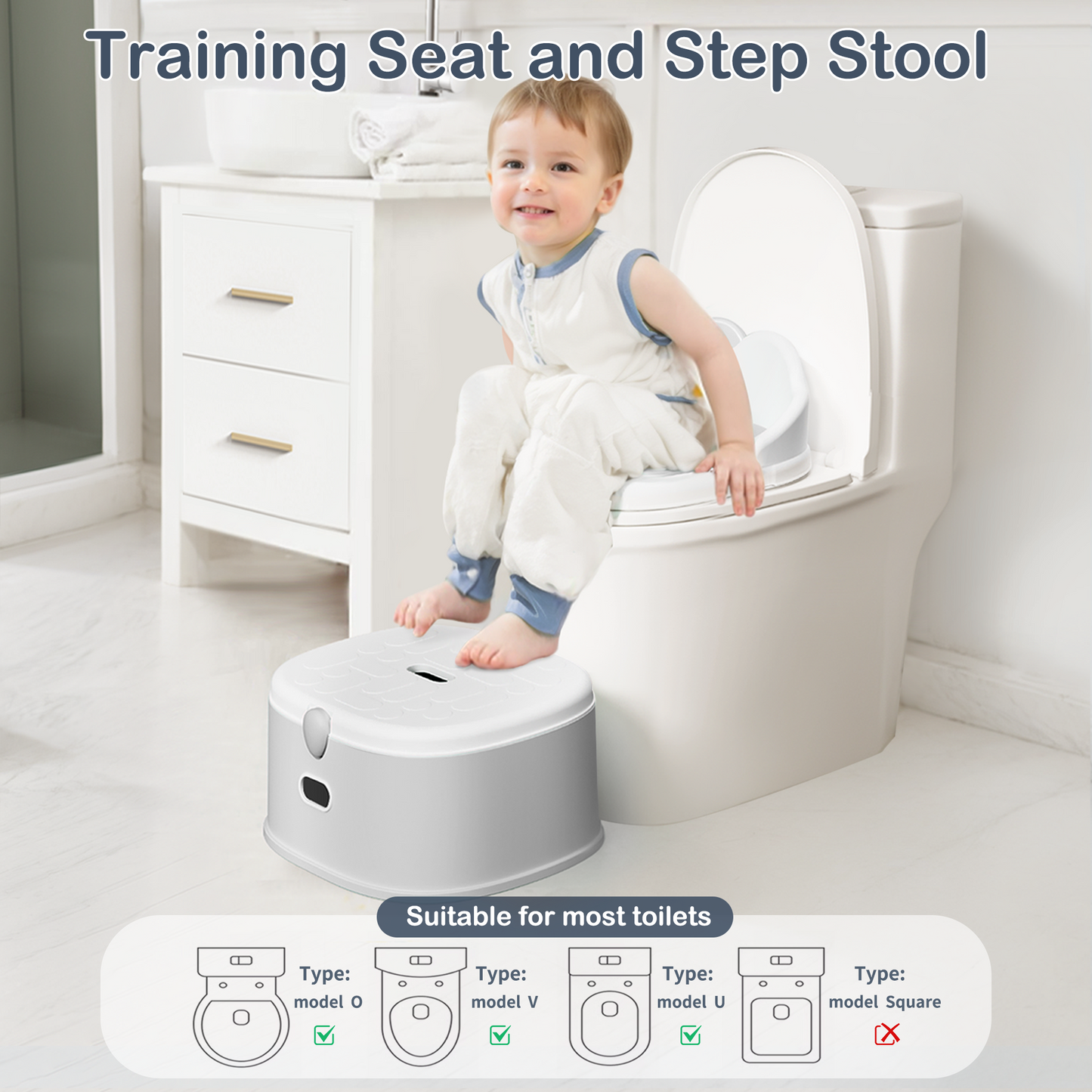 Roll over image to zoom in 3-in-1 Toddler Potty Training Toilet & Detachable Training Seat & Sturdy Step Stool, Larger Potty Chair for Boy & Girl with Comfortable Backrest, Armrests, Splash Guard