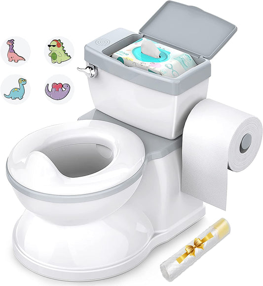 BabyBond Baby Potty Training Toilet with Realistic Flushing Sound & Feel like an Adult Toilet, Removable Pot, Storage Tank and Toilet Paper Holder for Aged 1-3